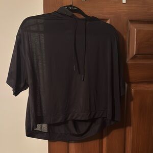 Black Sheer Hooded Top